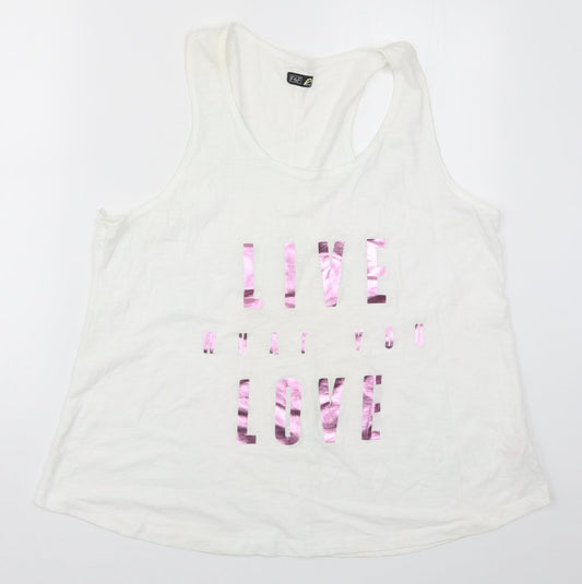 F&F Womens White   Basic Tank Size XL  - Live What You Love