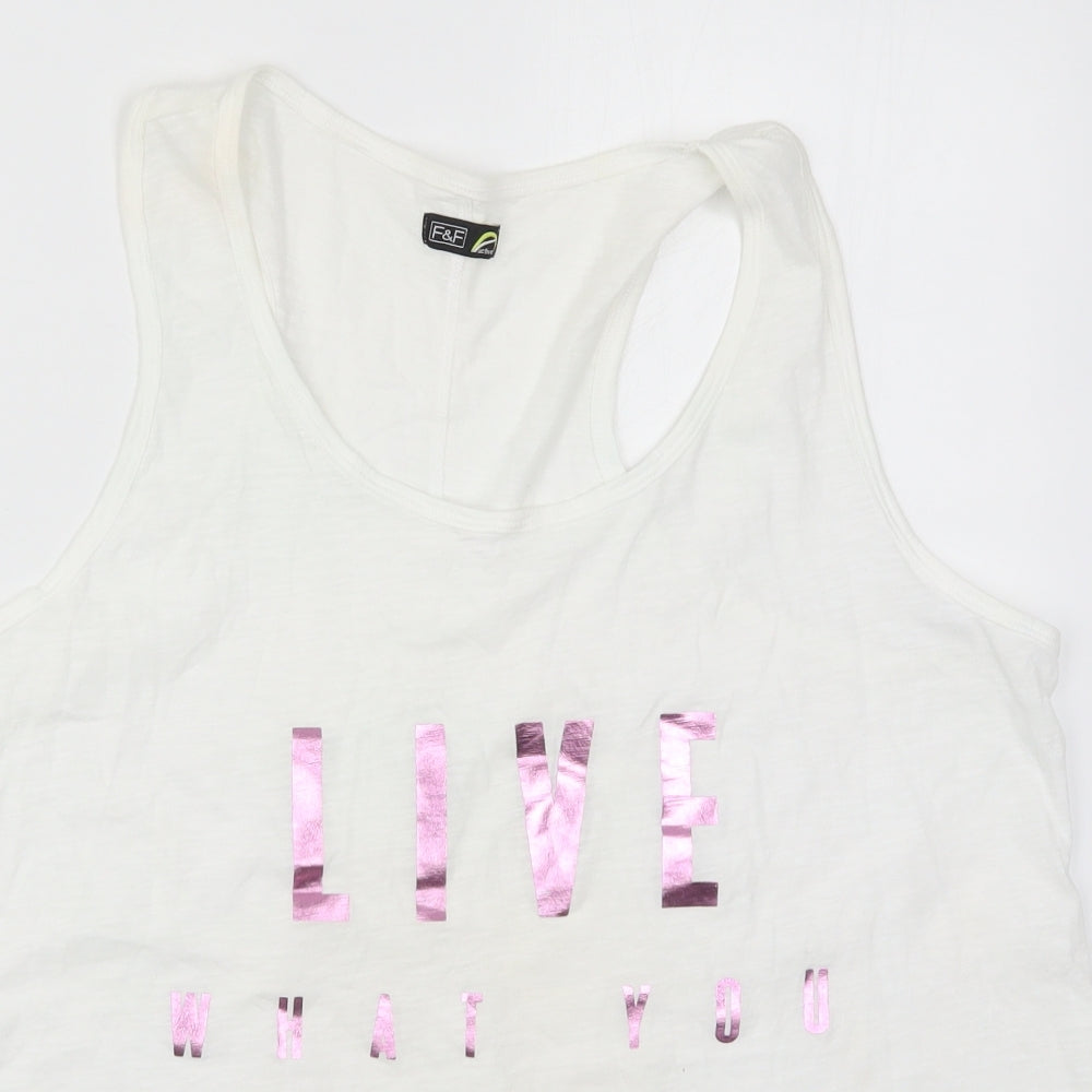 F&F Womens White   Basic Tank Size XL  - Live What You Love