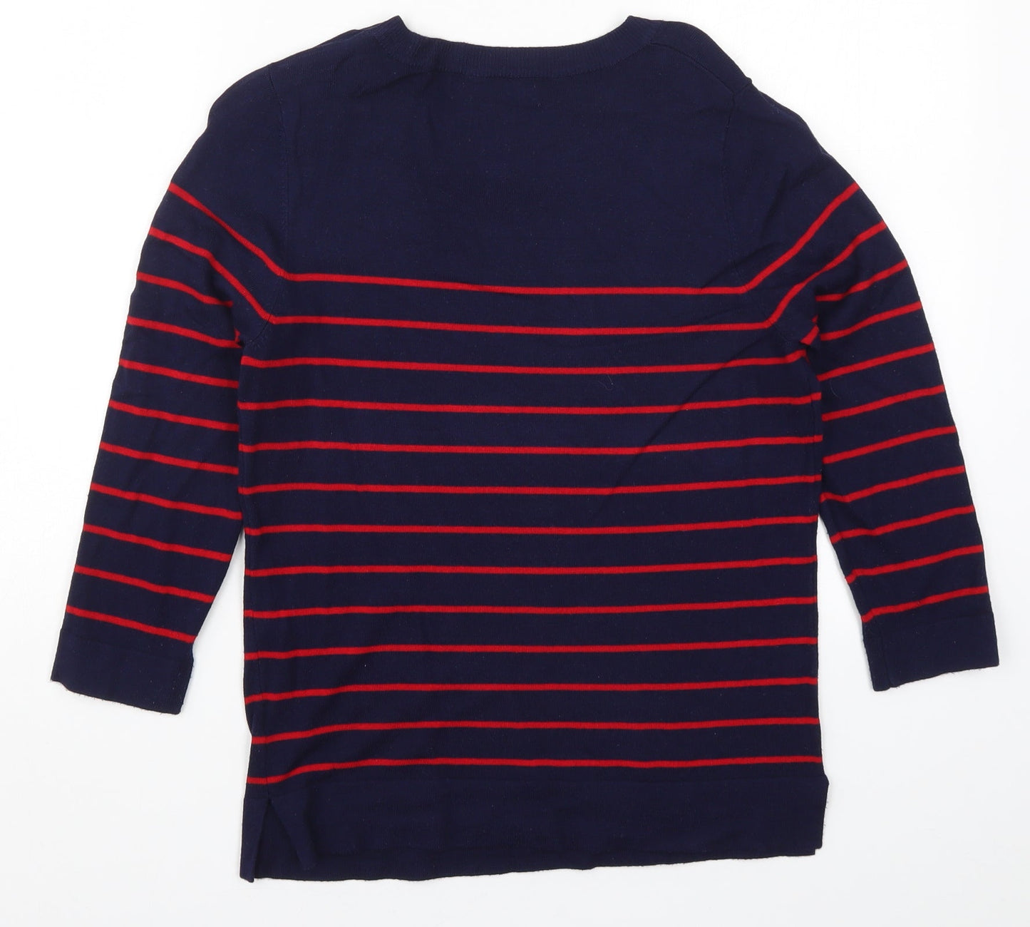 Autonomy Womens Blue Striped Knit Pullover Jumper Size 12  - Red