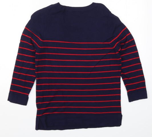 Autonomy Womens Blue Striped Knit Pullover Jumper Size 12  - Red