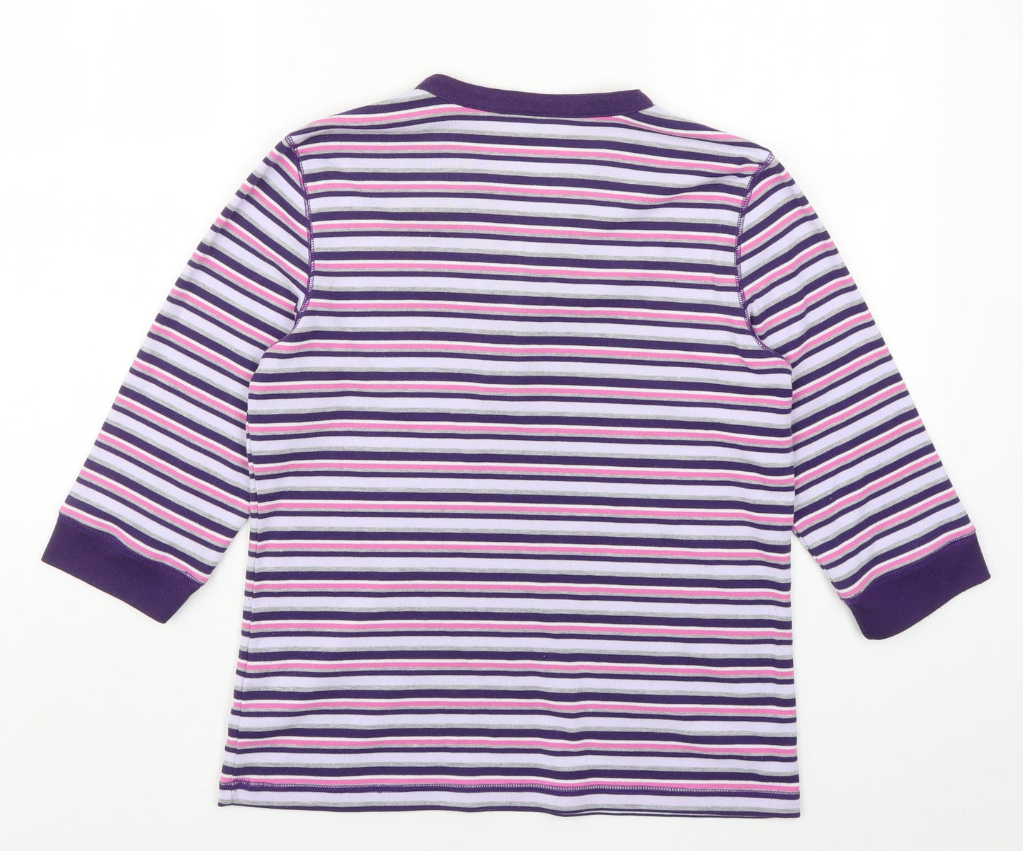 Bonmarché Womens Purple Striped  Basic T-Shirt Size M
