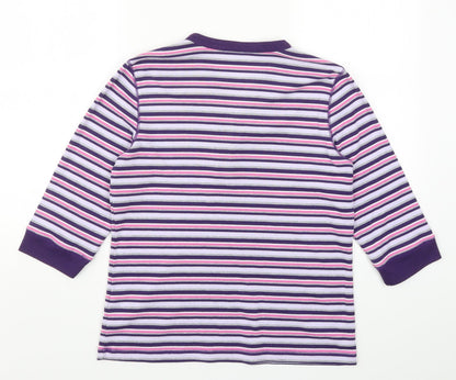Bonmarché Womens Purple Striped  Basic T-Shirt Size M