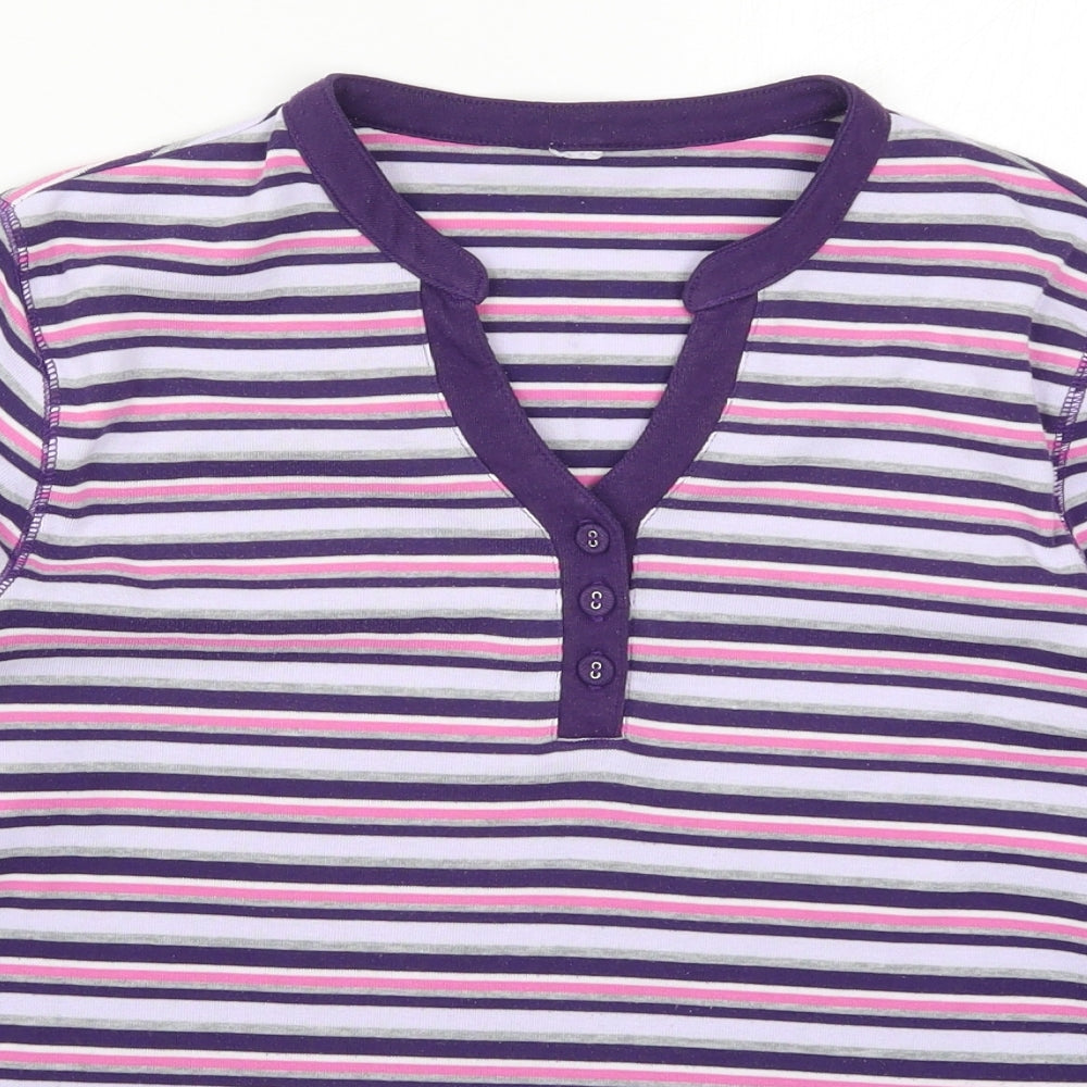 Bonmarché Womens Purple Striped  Basic T-Shirt Size M