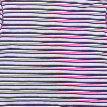 Bonmarché Womens Purple Striped  Basic T-Shirt Size M