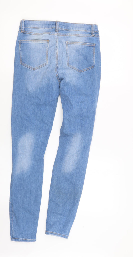 Denim Co. Womens Blue  Denim Straight Jeans Size 10 L28 in