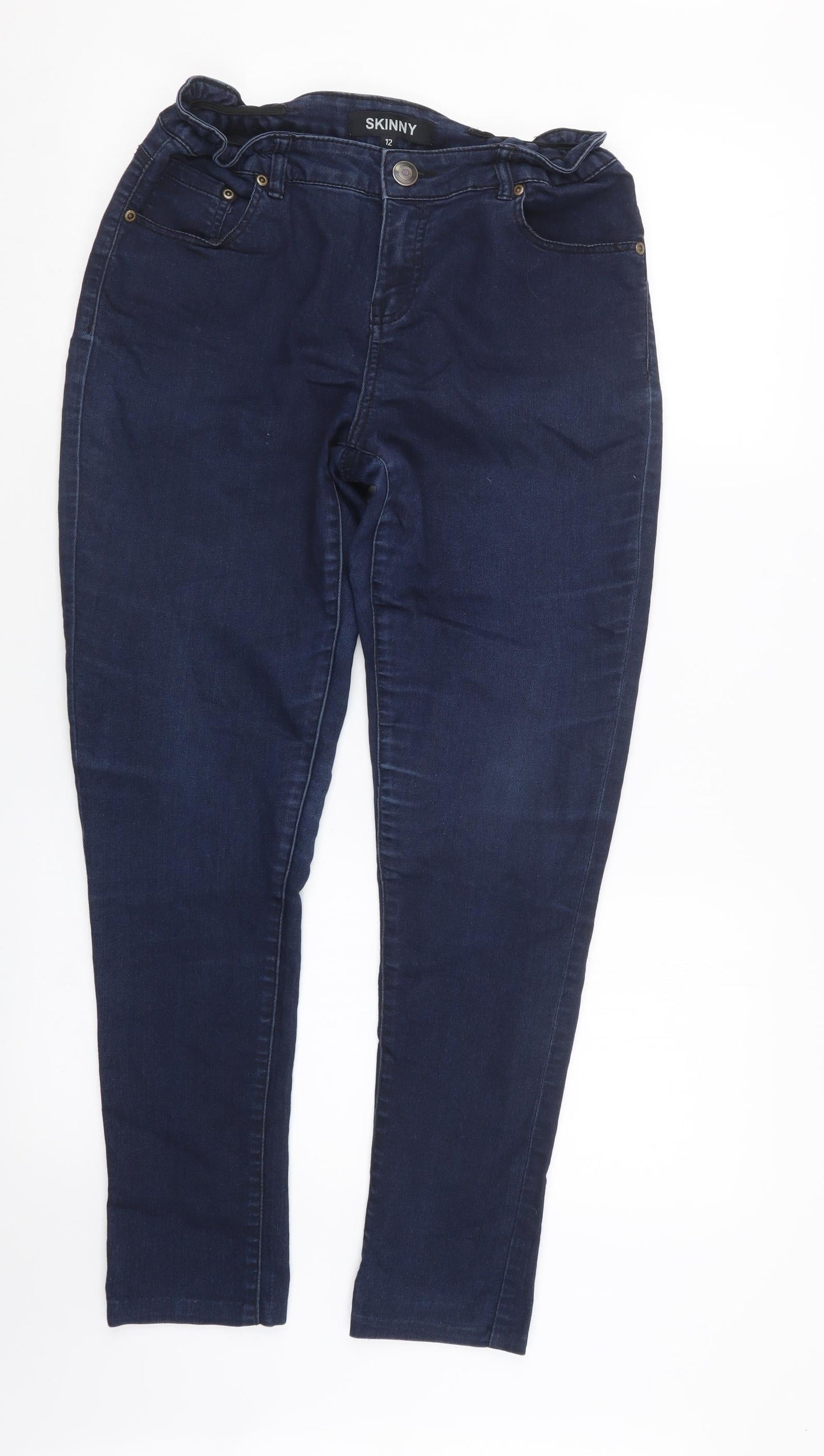 Peacocks Womens Blue  Denim Straight Jeans Size 12 L27.5 in