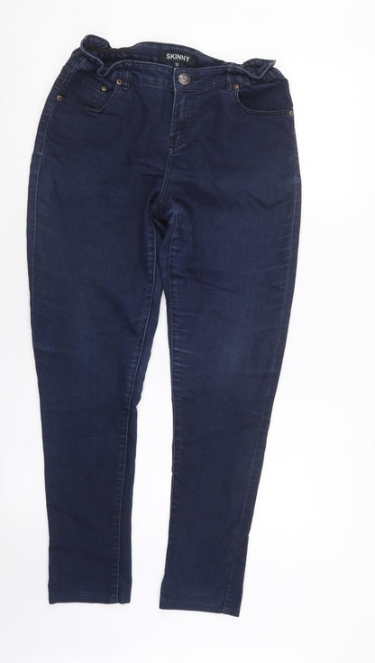 Peacocks Womens Blue  Denim Straight Jeans Size 12 L27.5 in