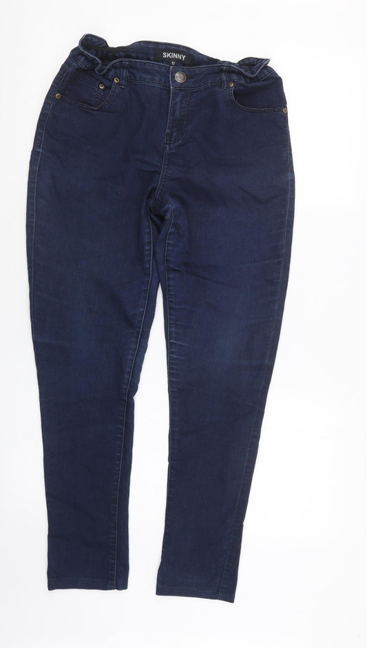 Peacocks Womens Blue  Denim Straight Jeans Size 12 L27.5 in