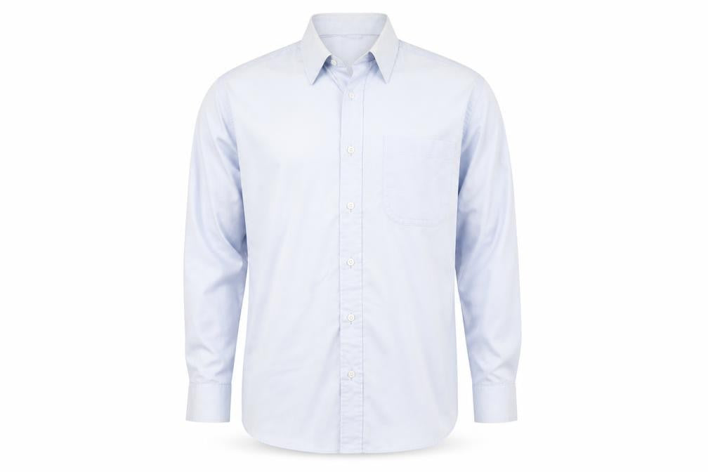 Mens UK Size 15.5 Marks and Spencer Blue  Button-Up Long Sleeve Casual Shirt
