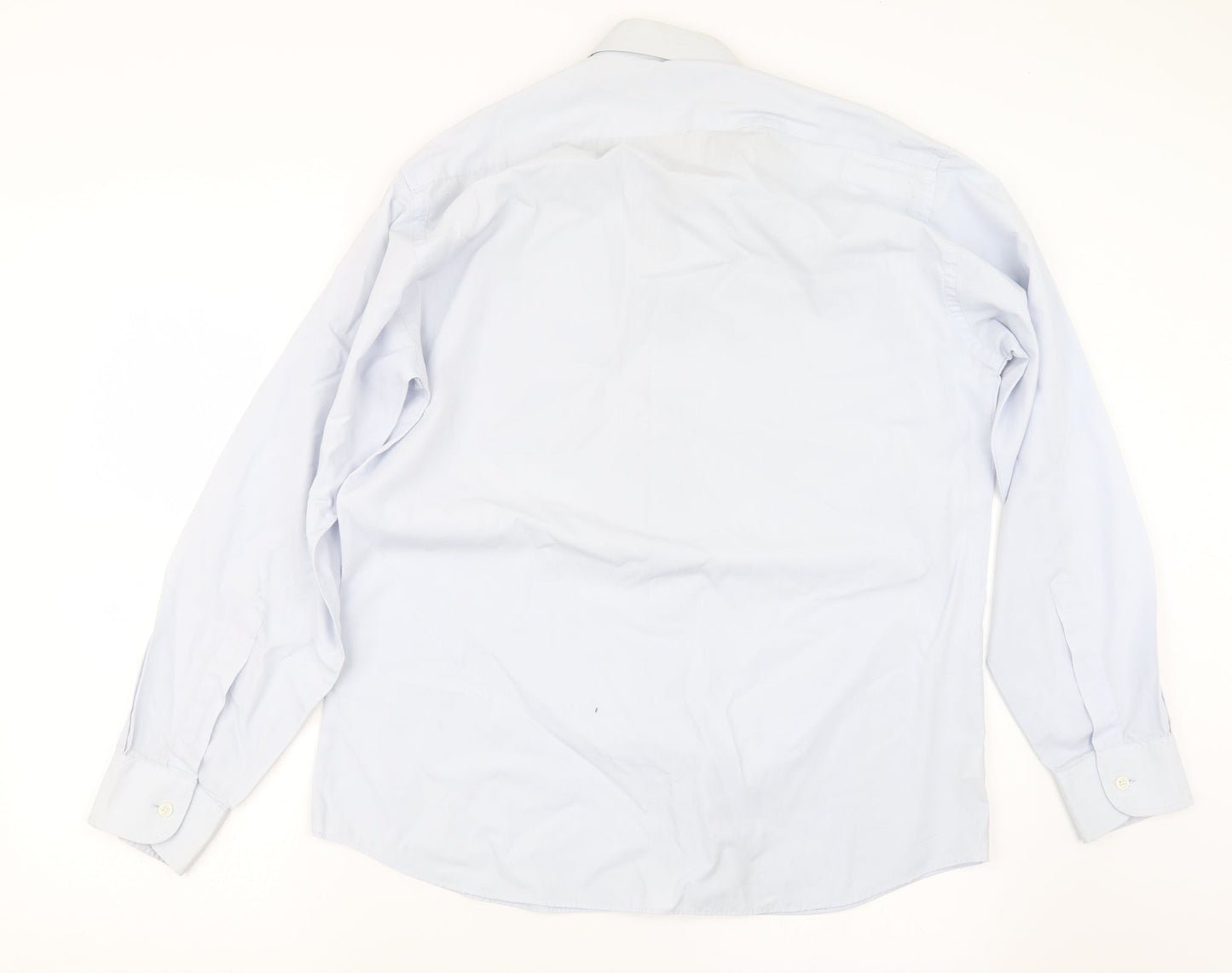 Mens UK Size 15.5 Marks and Spencer Blue  Button-Up Long Sleeve Casual Shirt