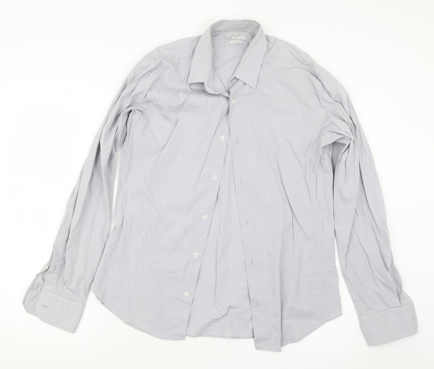 Zara Mens Grey    Button-Up Size L