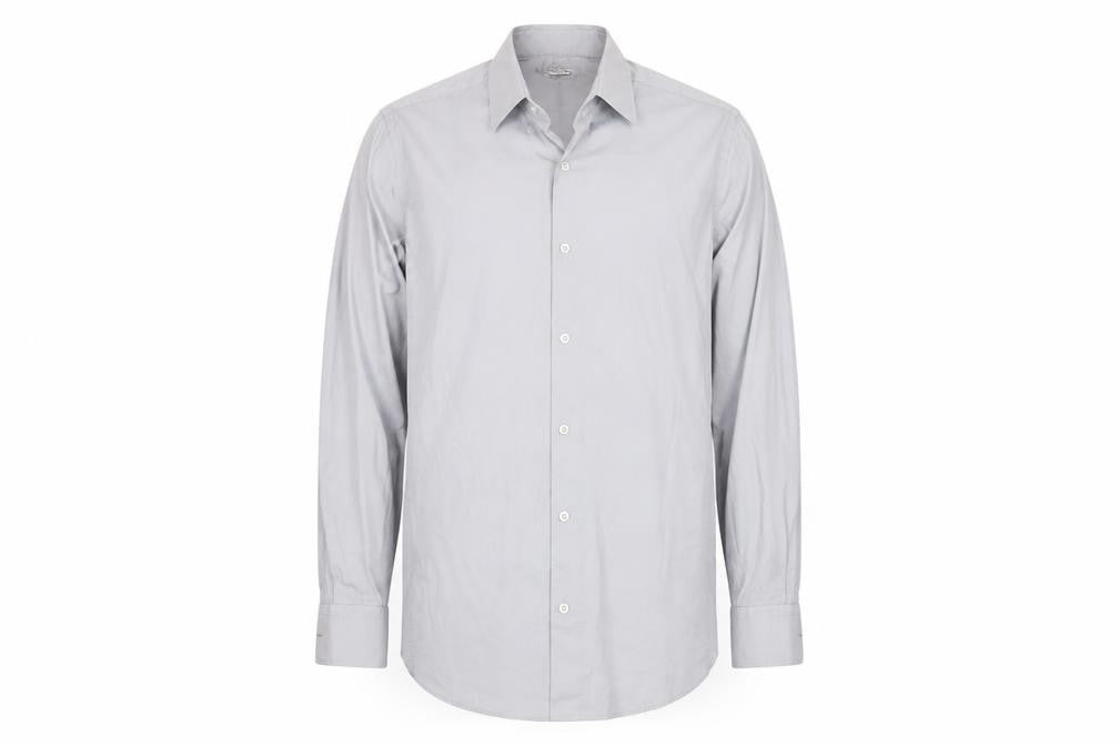 Mens UK Size L Zara Grey  Button-Up Long Sleeve Casual Shirt