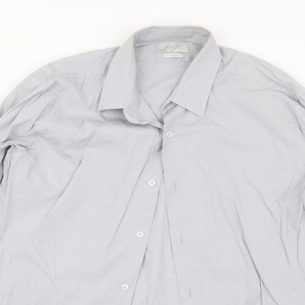 Zara Mens Grey    Button-Up Size L