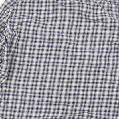 George Mens Blue Check   Button-Up Size M