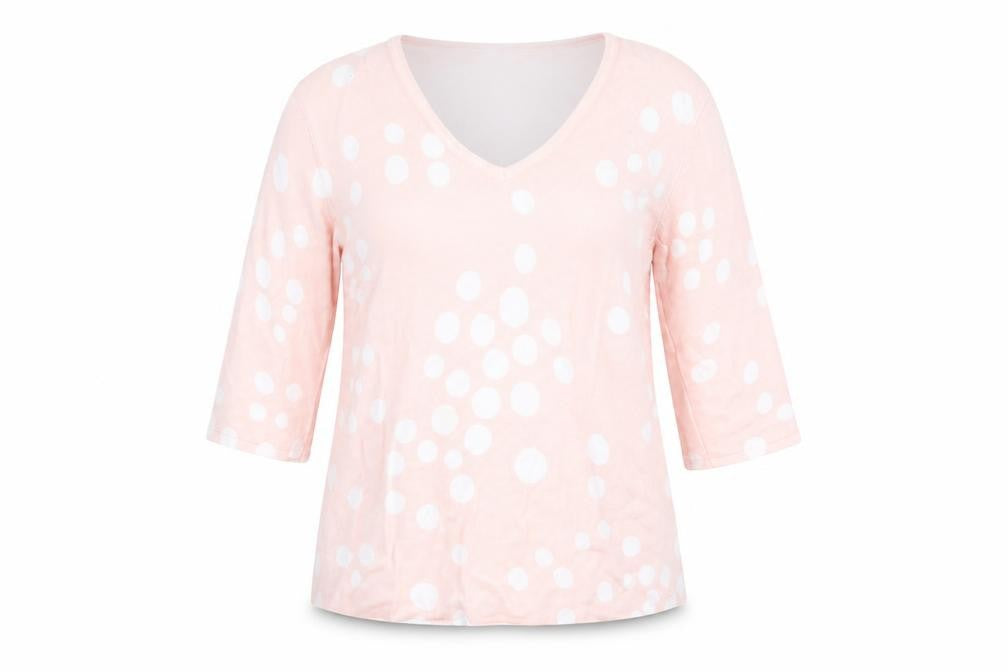 Front view of MARBLE women’s pink geometric knit jumper, size S