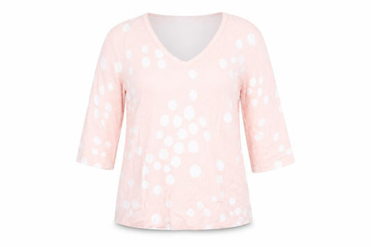 Front view of MARBLE women’s pink geometric knit jumper, size S