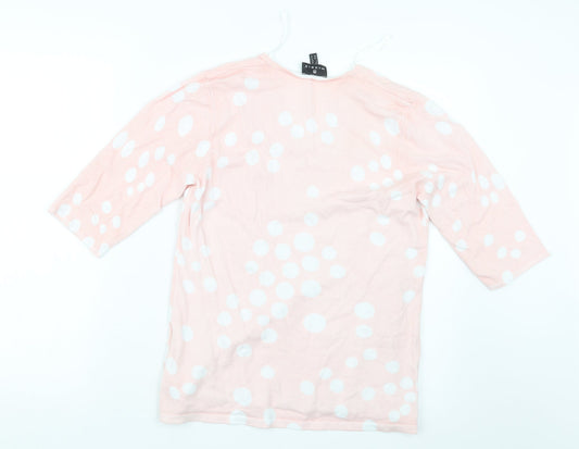 MARBLE Womens Pink Geometric Knit Pullover Jumper Size S