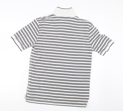 Slazenger Mens Black Striped   Polo Size S
