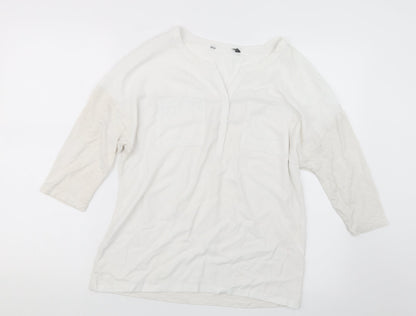 Womens UK Size 10 Preworn White Basic T-Shirt