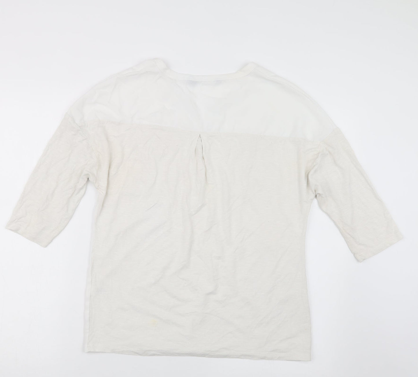Womens UK Size 10 Preworn White Basic T-Shirt