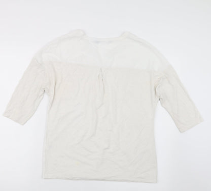 Womens UK Size 10 Preworn White Basic T-Shirt