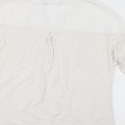 Womens UK Size 10 Preworn White Basic T-Shirt