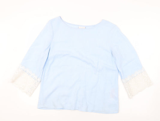 Womens UK Size M VILA Blue Basic Blouse