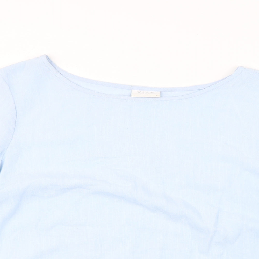 Womens UK Size M VILA Blue Basic Blouse