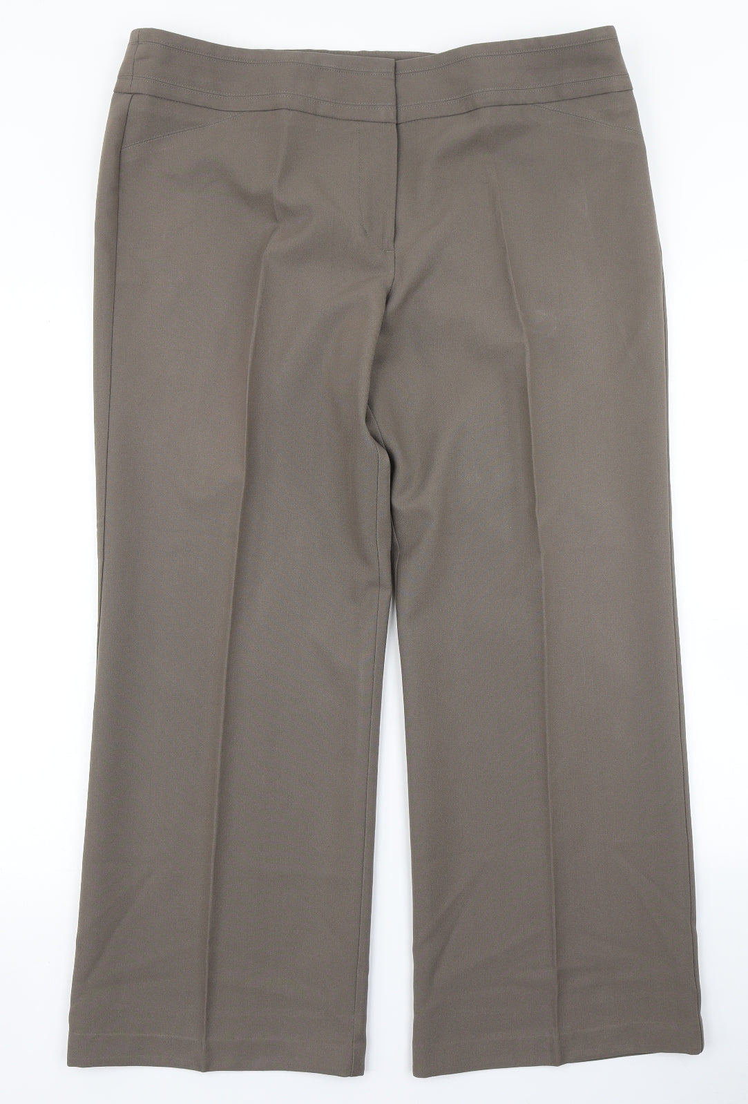 Womens UK Size 18 Marks & Spencer Regular Fit Dress Pants Brown Trousers