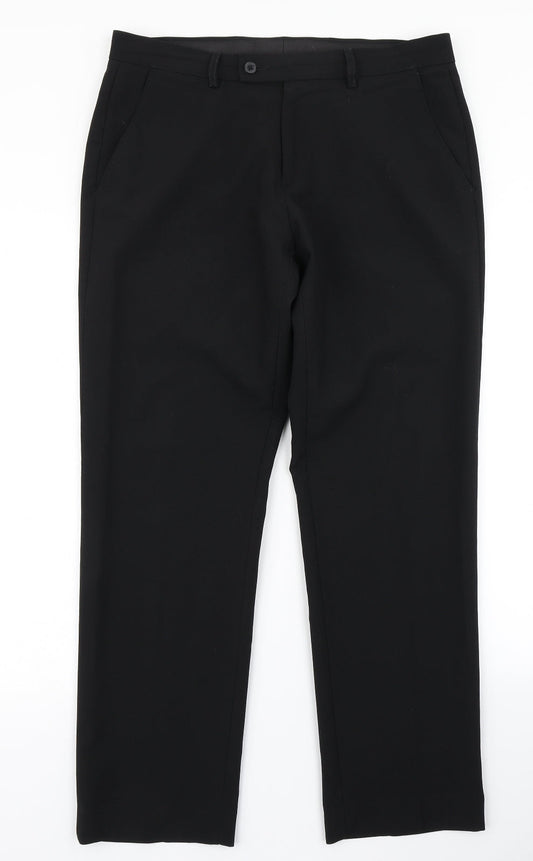 George Mens Black   Dress Pants Trousers Size 32 in L29 in