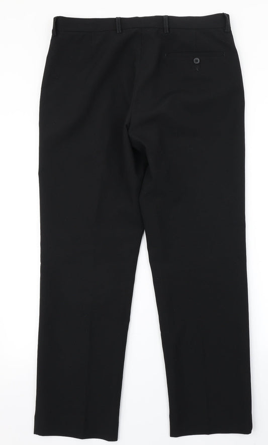 George Mens Black   Dress Pants Trousers Size 32 in L29 in