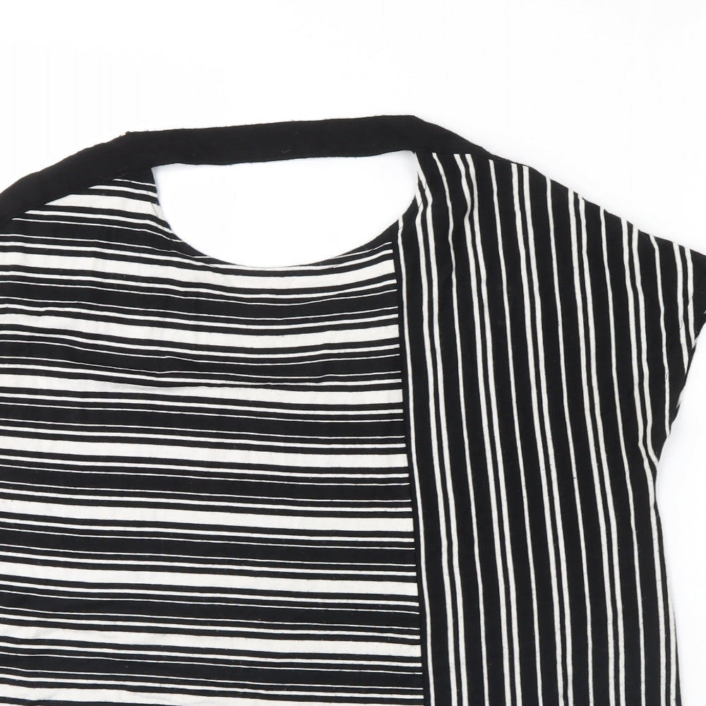 F&F Womens Black Striped  Basic T-Shirt Size 10