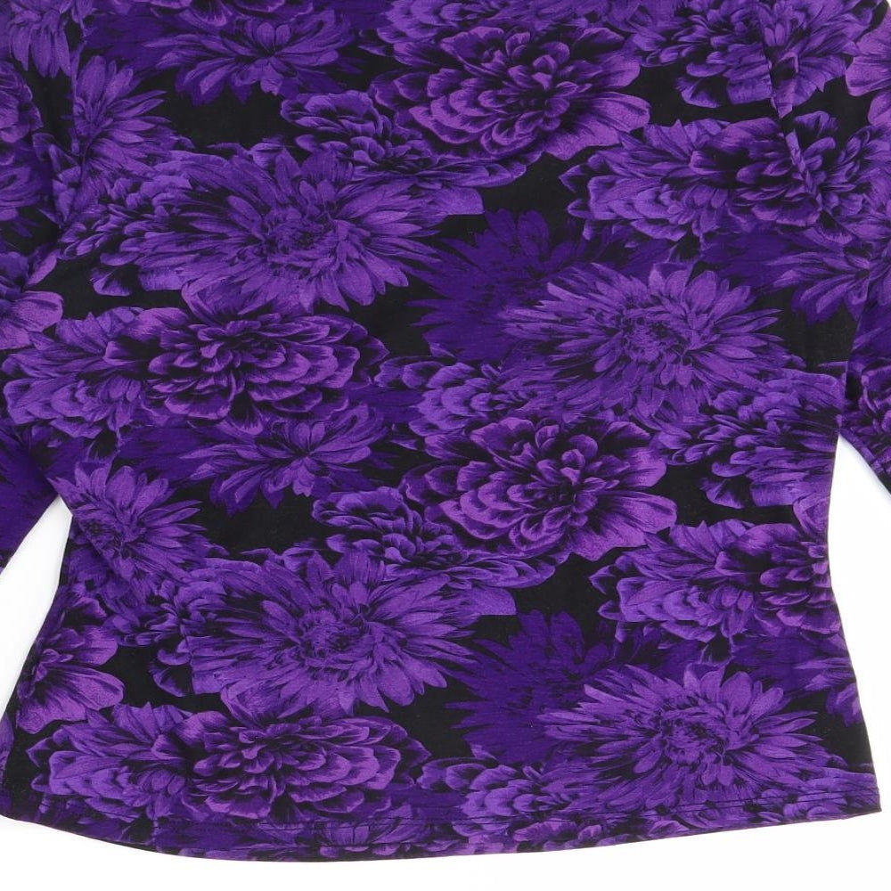 Precis Womens Black Floral  Basic Blouse Size S