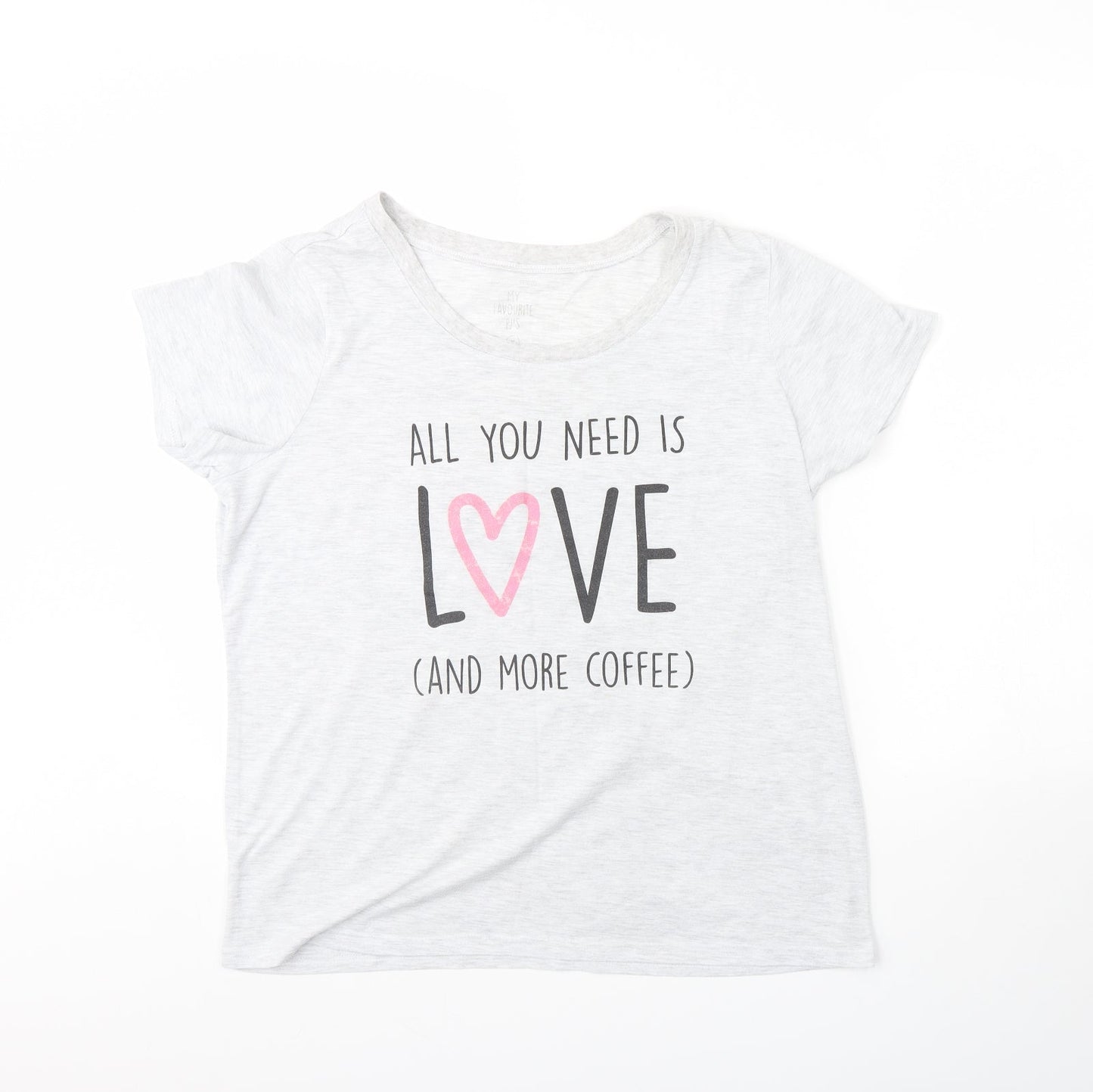 Preworn Womens Grey Solid  Cami Pyjama Top Size M  - All you need is love