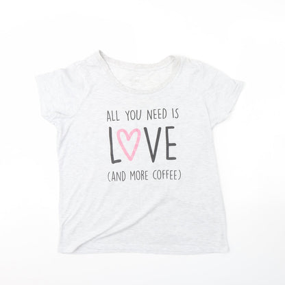 Preworn Womens Grey Solid  Cami Pyjama Top Size M  - All you need is love