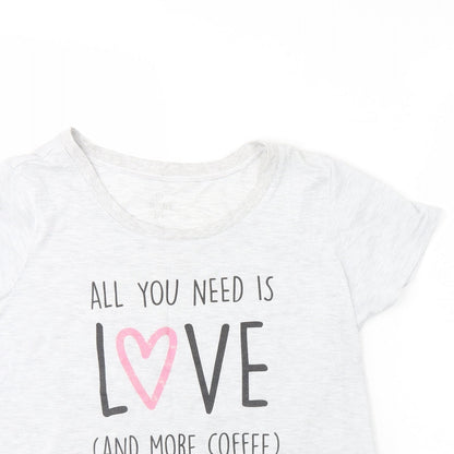 Preworn Womens Grey Solid  Cami Pyjama Top Size M  - All you need is love