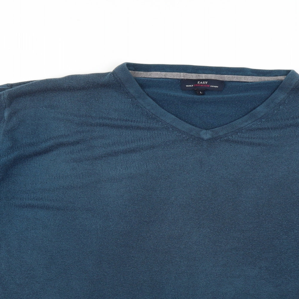 Easy Mens Blue   Pullover Jumper Size L