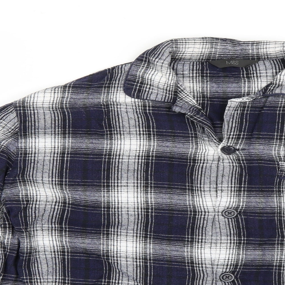 Mens UK Size M Marks and Spencer Blue  Button-Up Long Sleeve Casual Shirt
