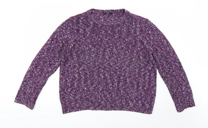 George Womens Purple Argyle/Diamond  Pullover Jumper Size 16