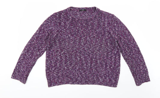 George Womens Purple Argyle/Diamond  Pullover Jumper Size 16