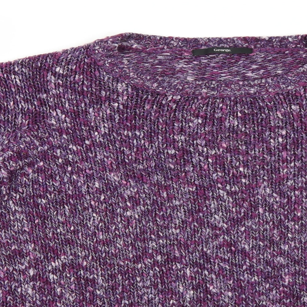George Womens Purple Argyle/Diamond  Pullover Jumper Size 16