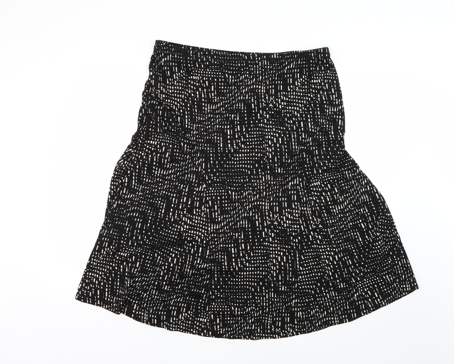 Marks and Spencer Womens Black Geometric  Flare Skirt Size 16