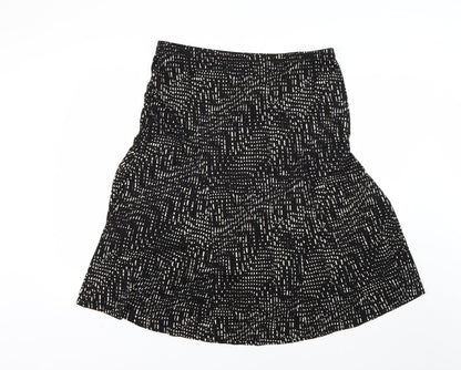 Marks and Spencer Womens Black Geometric  Flare Skirt Size 16