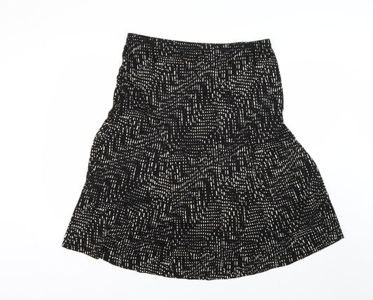 Marks and Spencer Womens Black Geometric  Flare Skirt Size 16