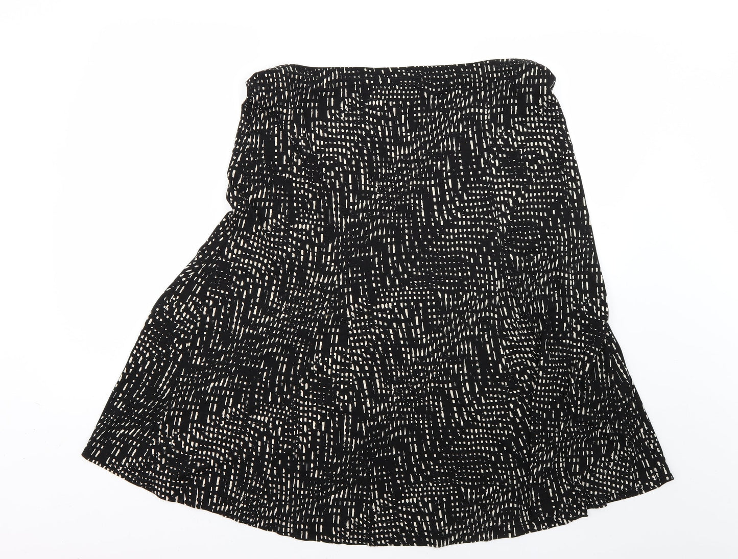 Marks and Spencer Womens Black Geometric  Flare Skirt Size 16