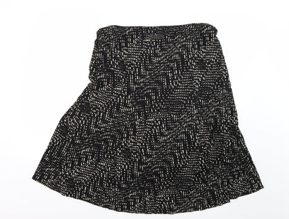 Marks and Spencer Womens Black Geometric  Flare Skirt Size 16