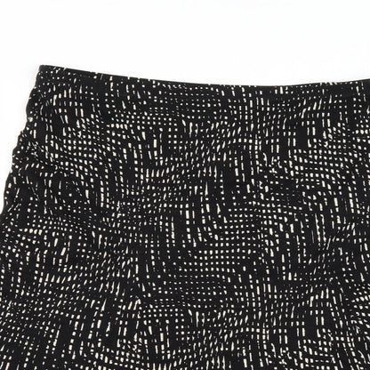 Marks and Spencer Womens Black Geometric  Flare Skirt Size 16