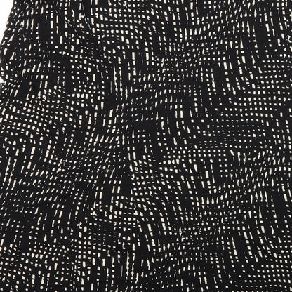 Marks and Spencer Womens Black Geometric  Flare Skirt Size 16