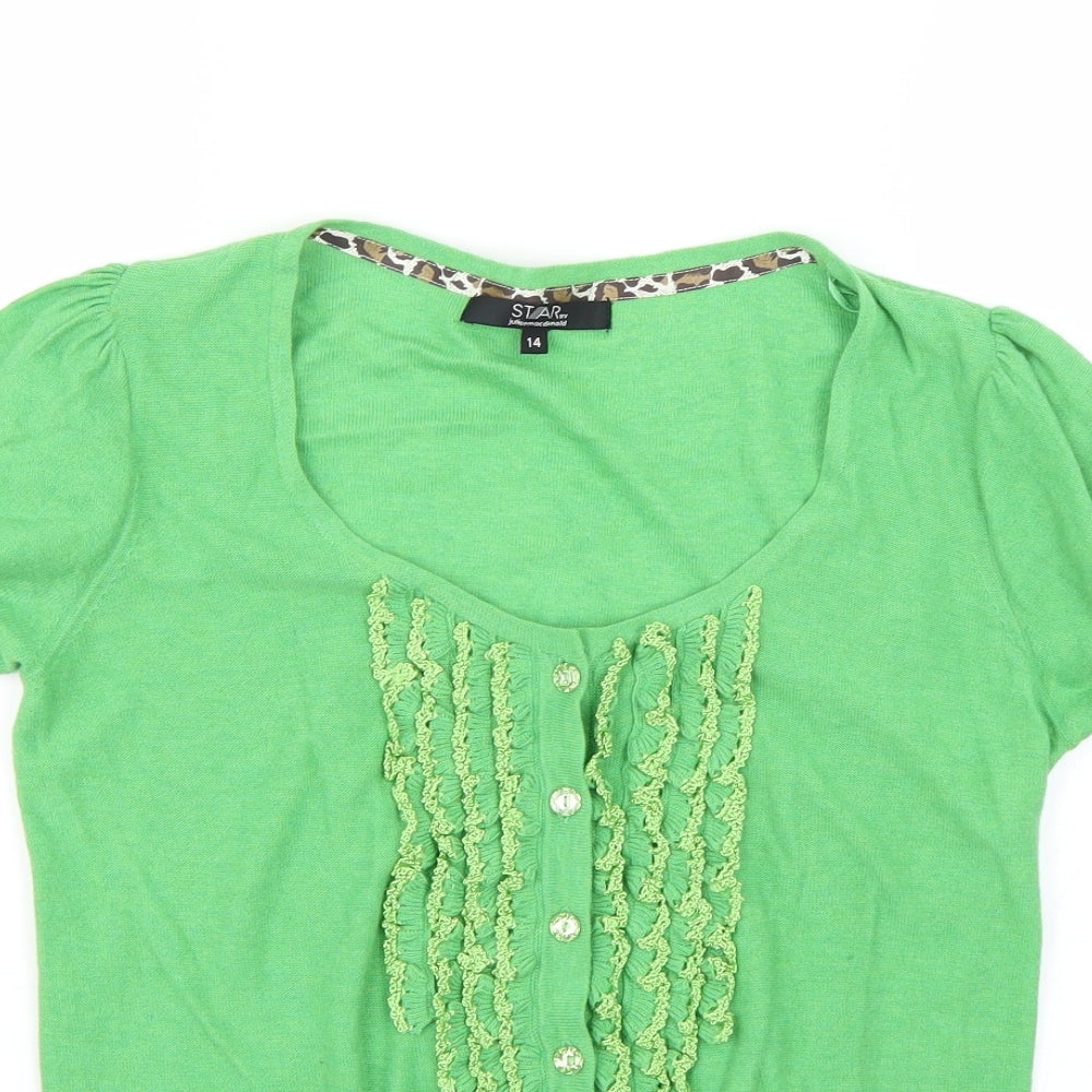Julien McDonald Womens Green   Cardigan Jumper Size 14