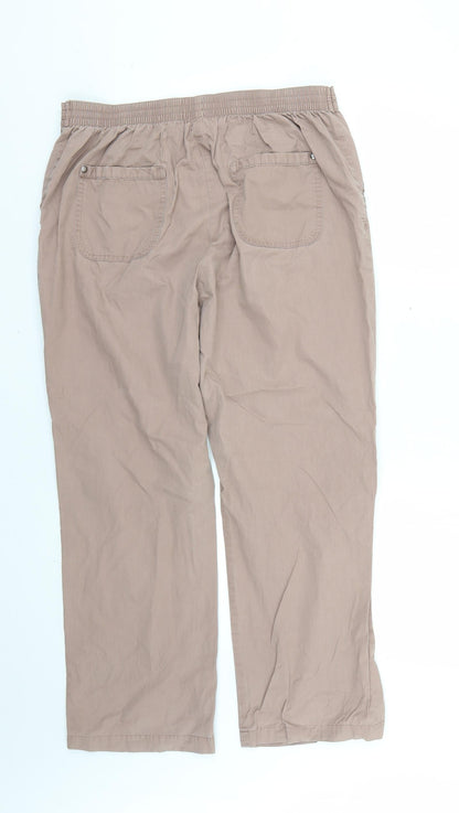 Womens UK Size 14 Marks and Spencer Regular Fit  Brown Trousers
